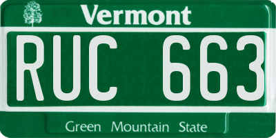 VT license plate RUC663