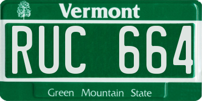 VT license plate RUC664