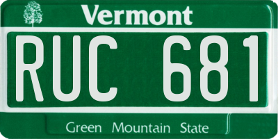 VT license plate RUC681