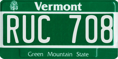 VT license plate RUC708