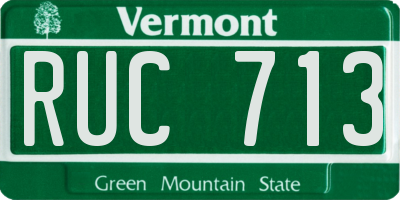 VT license plate RUC713