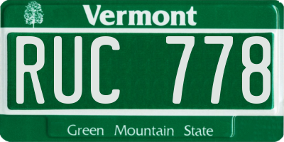 VT license plate RUC778