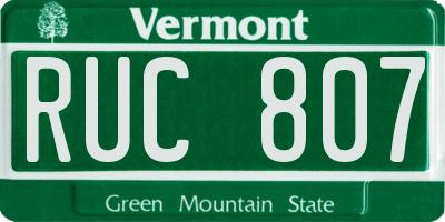 VT license plate RUC807