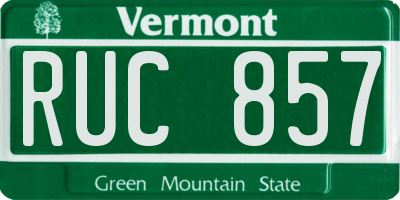 VT license plate RUC857