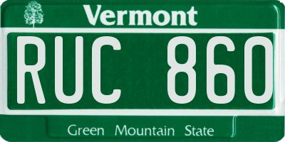 VT license plate RUC860