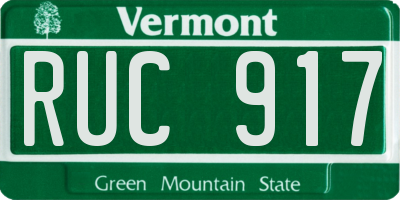 VT license plate RUC917