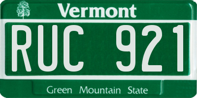 VT license plate RUC921