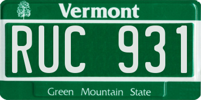 VT license plate RUC931