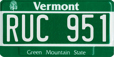 VT license plate RUC951