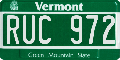 VT license plate RUC972
