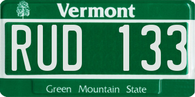 VT license plate RUD133