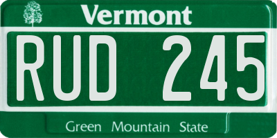 VT license plate RUD245
