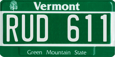 VT license plate RUD611