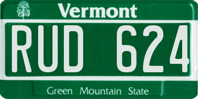 VT license plate RUD624