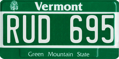 VT license plate RUD695