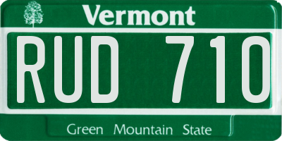 VT license plate RUD710