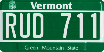 VT license plate RUD711