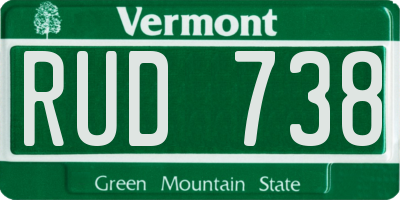 VT license plate RUD738