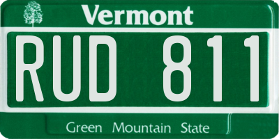 VT license plate RUD811