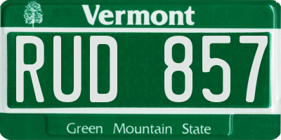 VT license plate RUD857