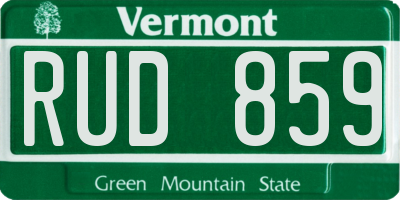 VT license plate RUD859