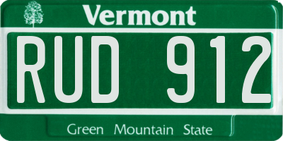 VT license plate RUD912