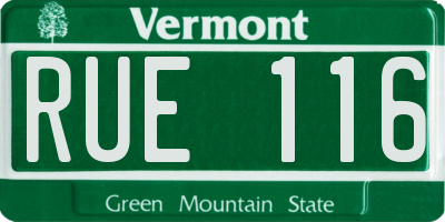 VT license plate RUE116