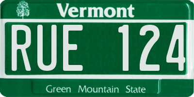 VT license plate RUE124