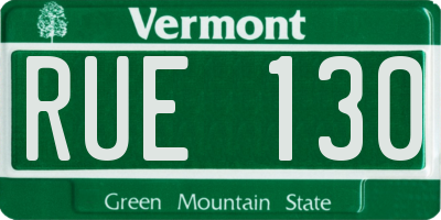 VT license plate RUE130