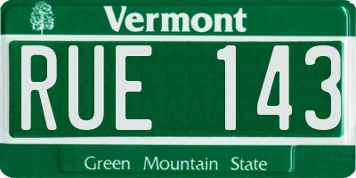 VT license plate RUE143
