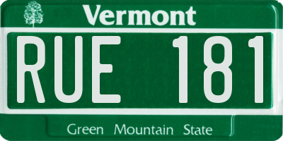 VT license plate RUE181