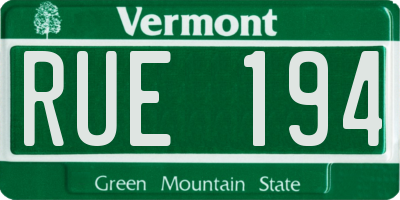 VT license plate RUE194