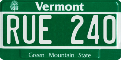 VT license plate RUE240