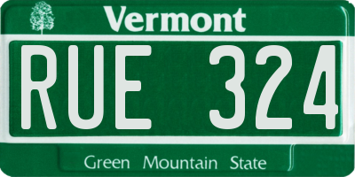 VT license plate RUE324