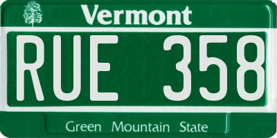 VT license plate RUE358