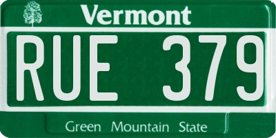 VT license plate RUE379