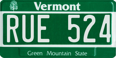 VT license plate RUE524