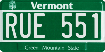 VT license plate RUE551