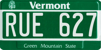 VT license plate RUE627