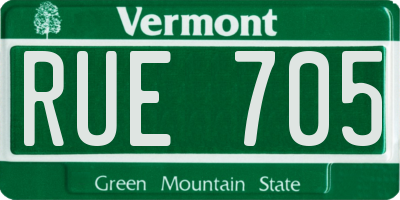 VT license plate RUE705