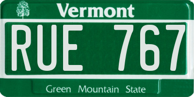 VT license plate RUE767
