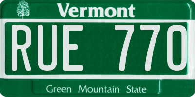 VT license plate RUE770