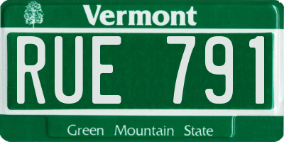 VT license plate RUE791
