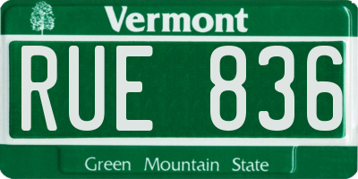 VT license plate RUE836
