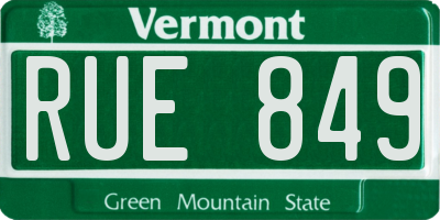 VT license plate RUE849