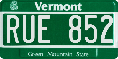 VT license plate RUE852