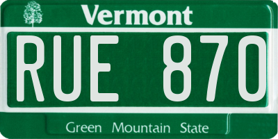 VT license plate RUE870