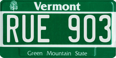 VT license plate RUE903