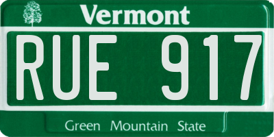 VT license plate RUE917