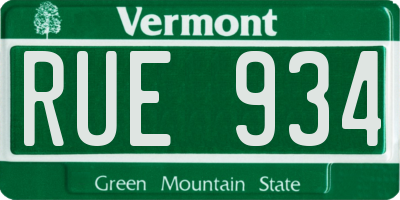 VT license plate RUE934